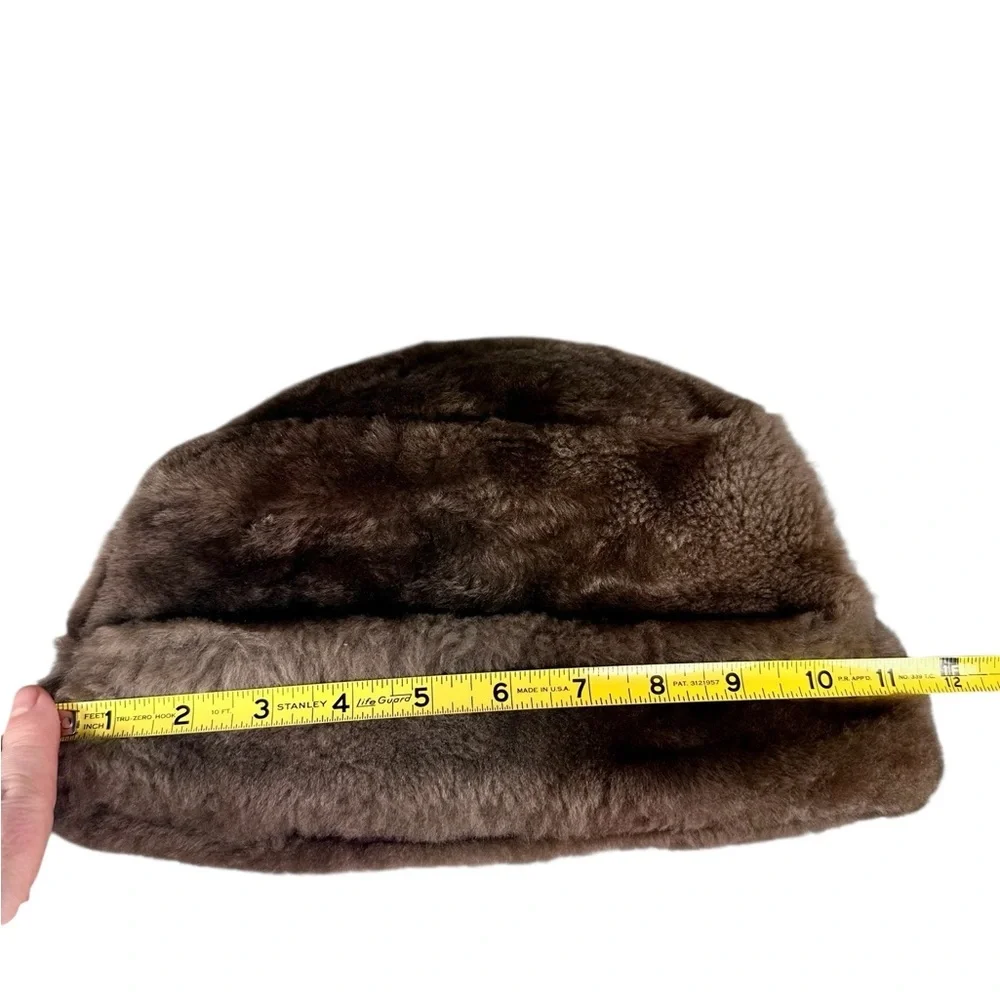 Vintage Men's Gray Leather/Faux Fur Winter Topper Hat Size M - Picture 9 of 9